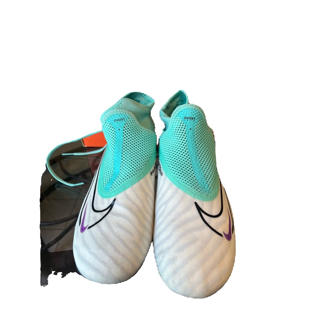 Phantom GX Pro Nike White Teal Laceless Women's Athletic Soccer Shoes